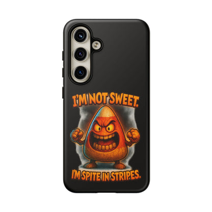 Phone Case — "I'm Not Sweet, I'm Spite in Stripes" Candy Monster Design
