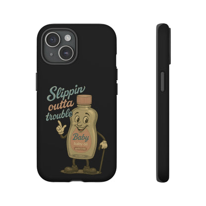Phone Case — 'Slippin Outta Trouble' Retro Baby Oil Mascot