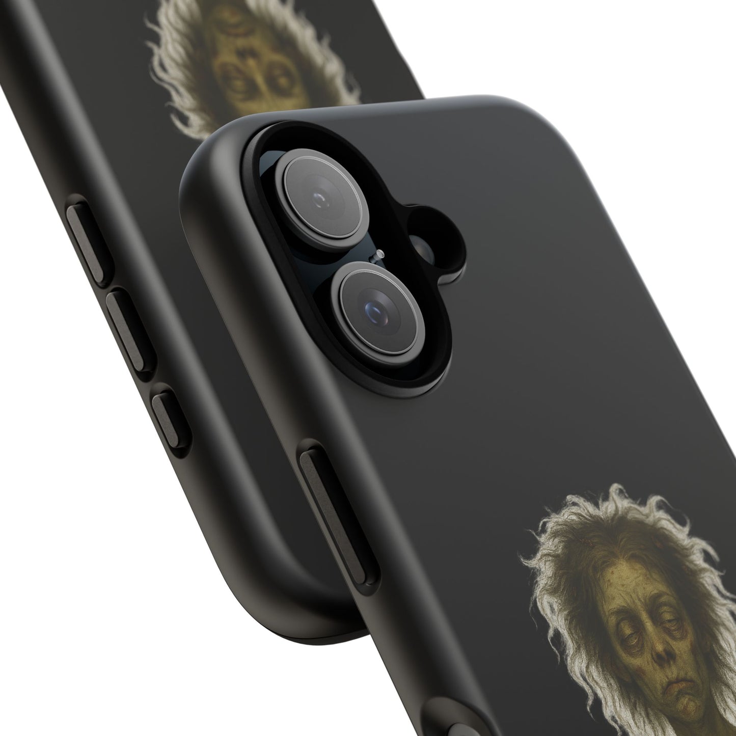 Phone Case — “Cursed to Rise Before Coffee Was Brewed” Goth Horror Design