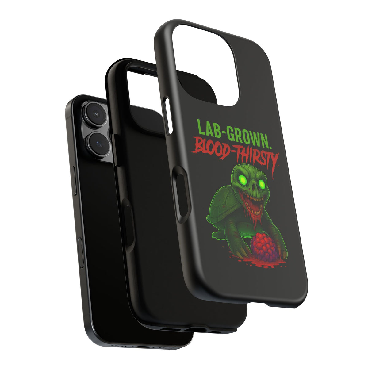Phone Case — “Lab-Grown. Blood-Thirsty!” Green Monster Horror Design