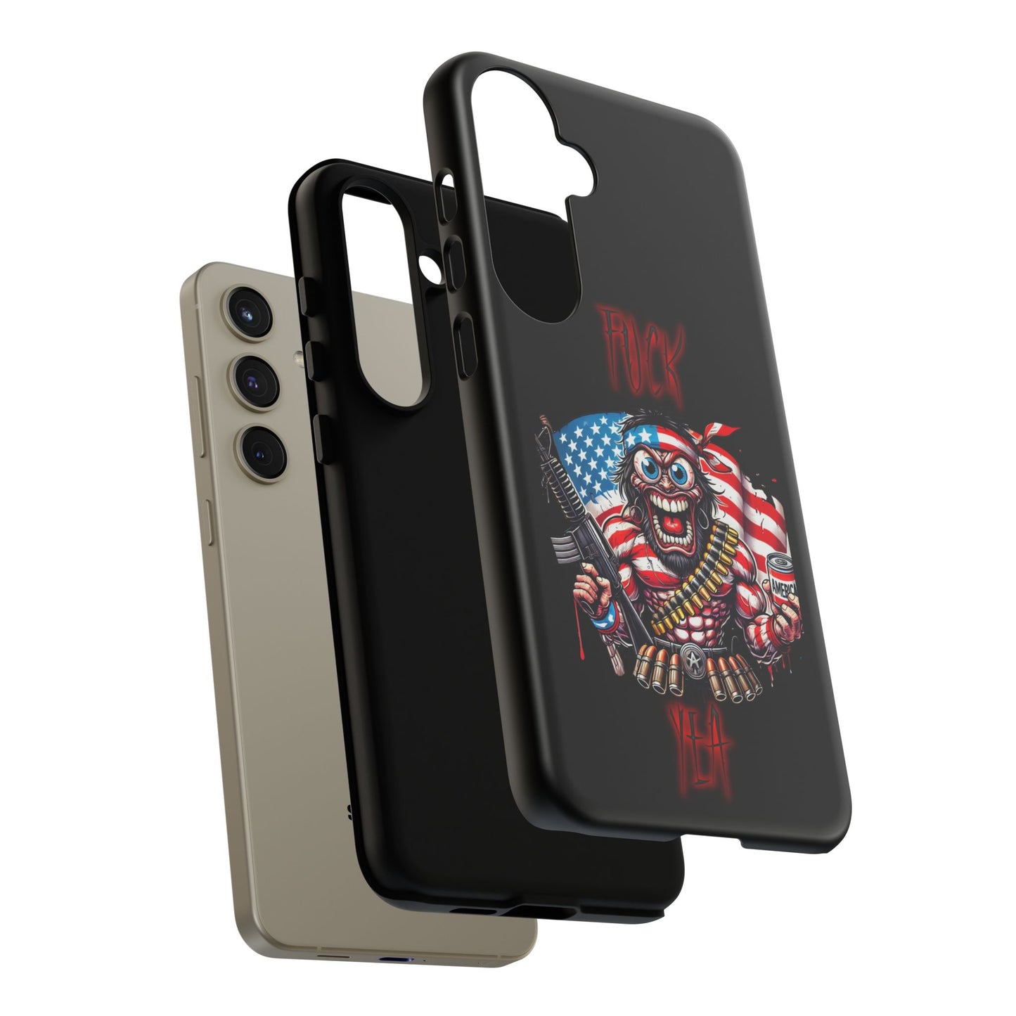 Phone Case — American Flag Skull Soldier Design (Tough Cases)