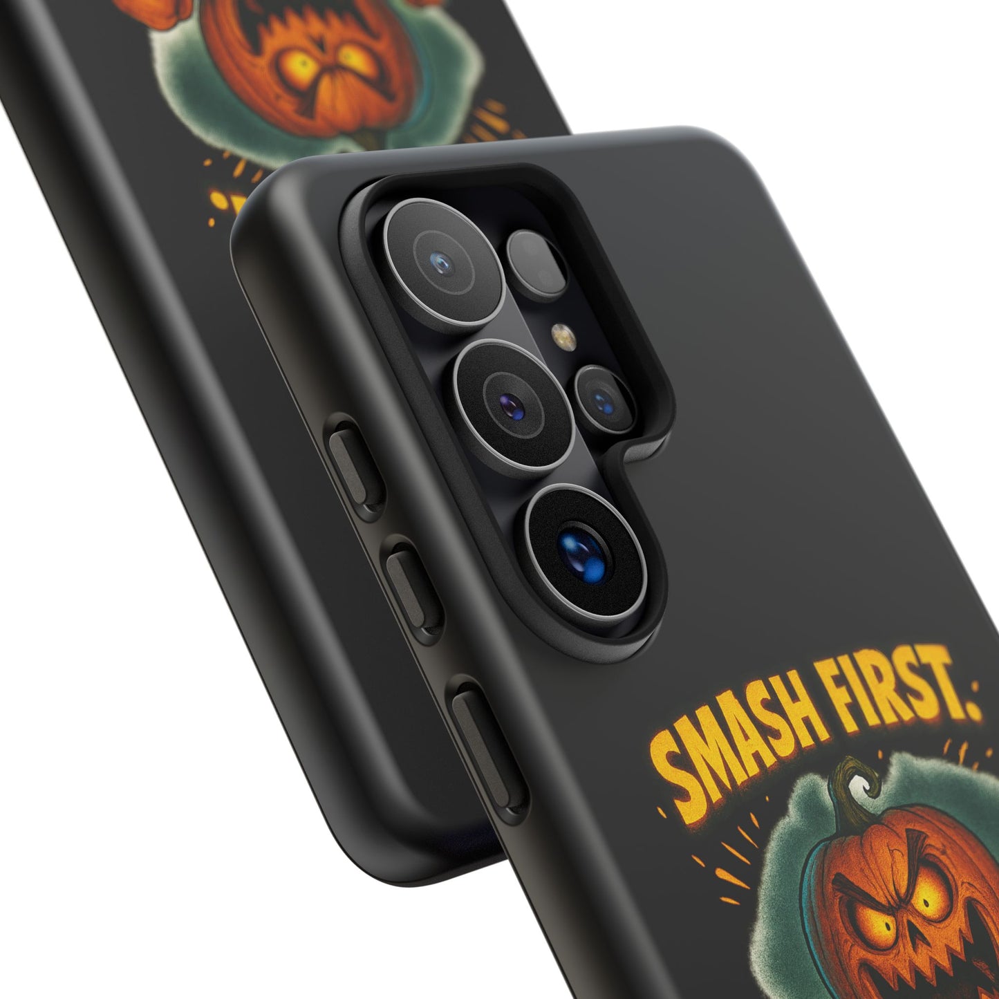 Phone Case — 'Smash First, Roast Seeds Later' Halloween Pumpkin Design