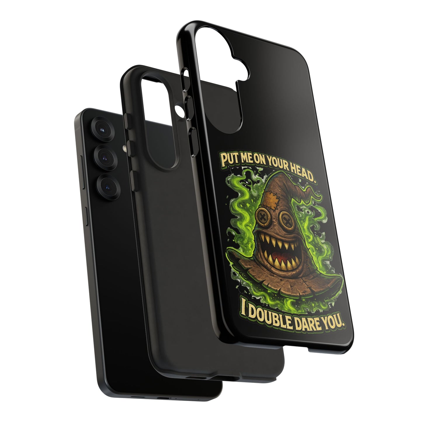 Phone Case — “Put Me On Your Head, I Double Dare You” Scary Witch Hat Design