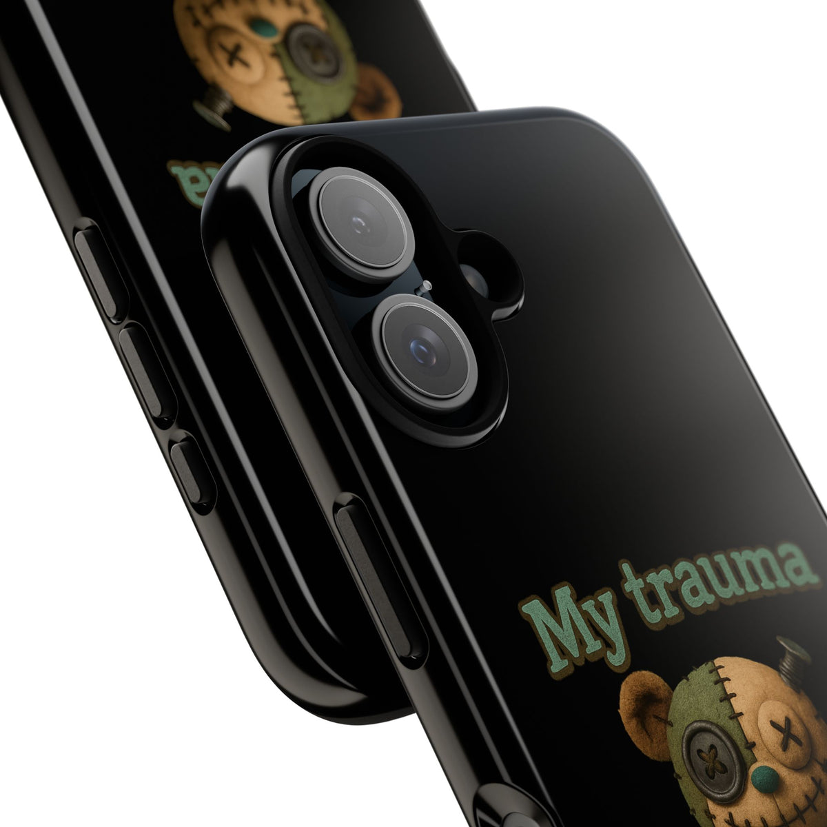 Phone Case — 'My Trauma Runs on AA Batteries' Creepy Voodoo Teddy Protective Cover