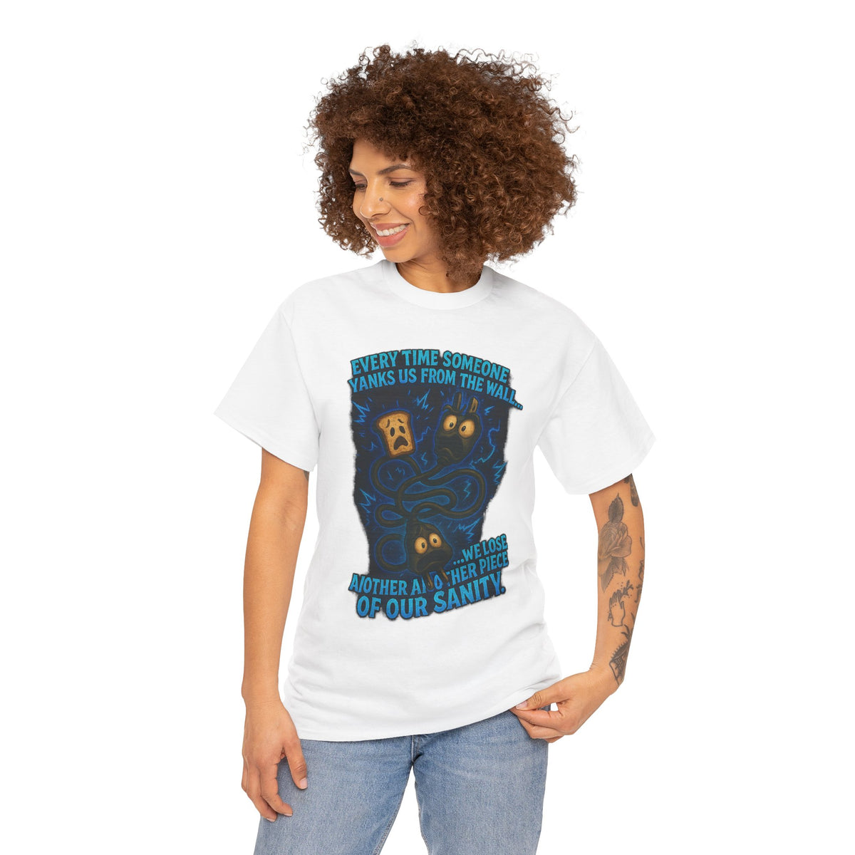 Lost Pieces of Sanity T-Shirt | Surreal Monster Wall Illustration