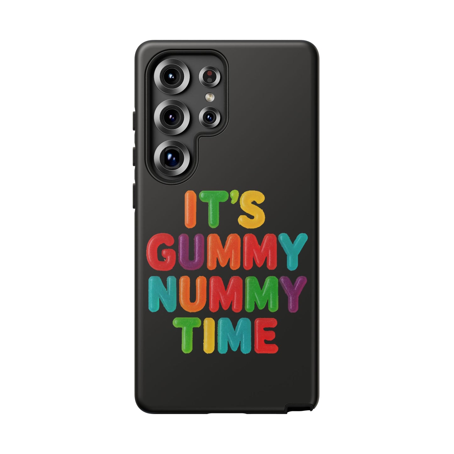 Phone Case — "It's Gummy Nummy Time" Colorful Candy Lettering Protective Case