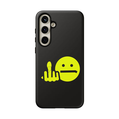 Phone Case — Neon Middle Finger Emoji Graphic
