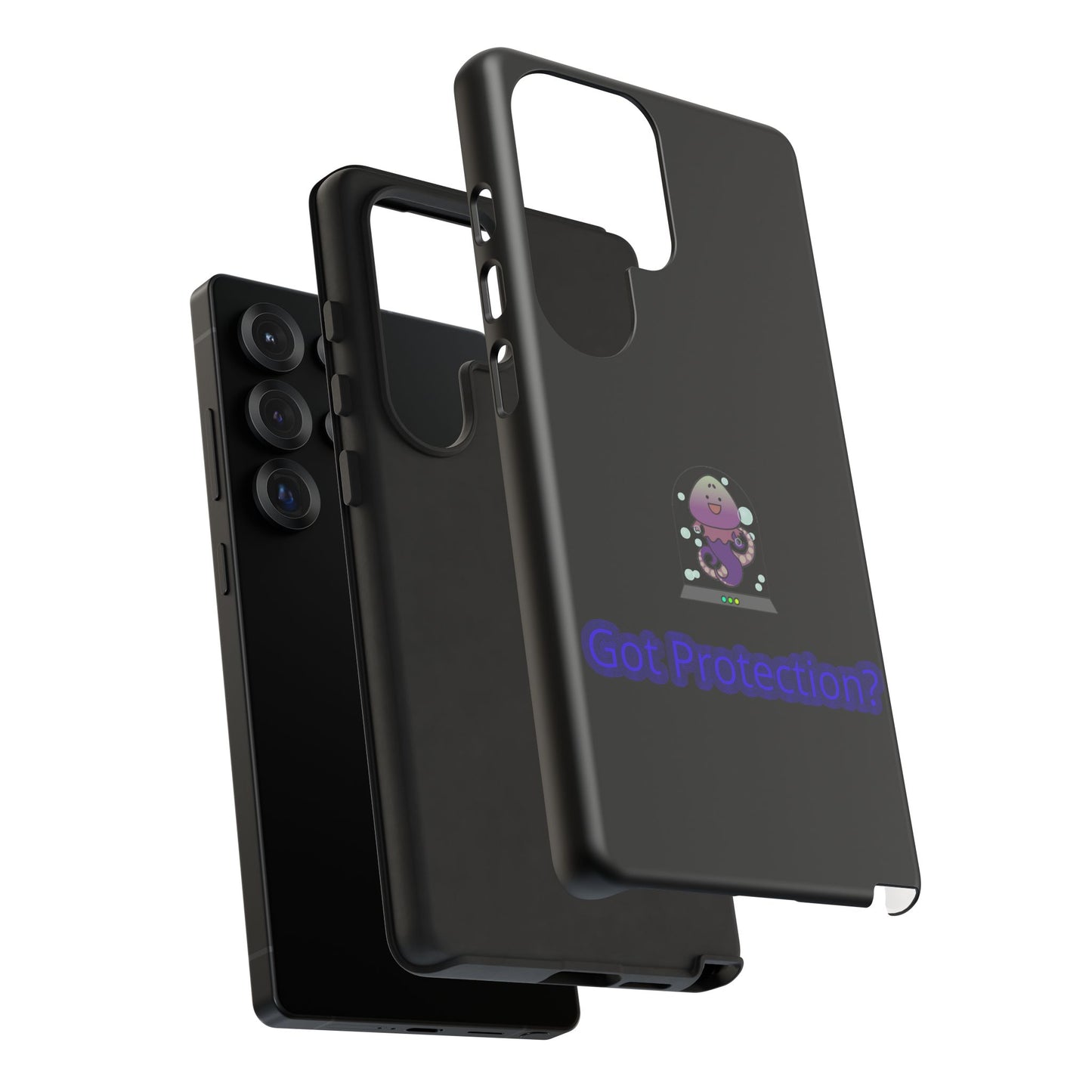 Phone Case — 'Got Protection?' Cute Purple Alien Anti-Shock Protective Cover