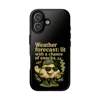 Phone Case — "Weather Forecast: Lit with a Chance of Snacks" Retro Graphic