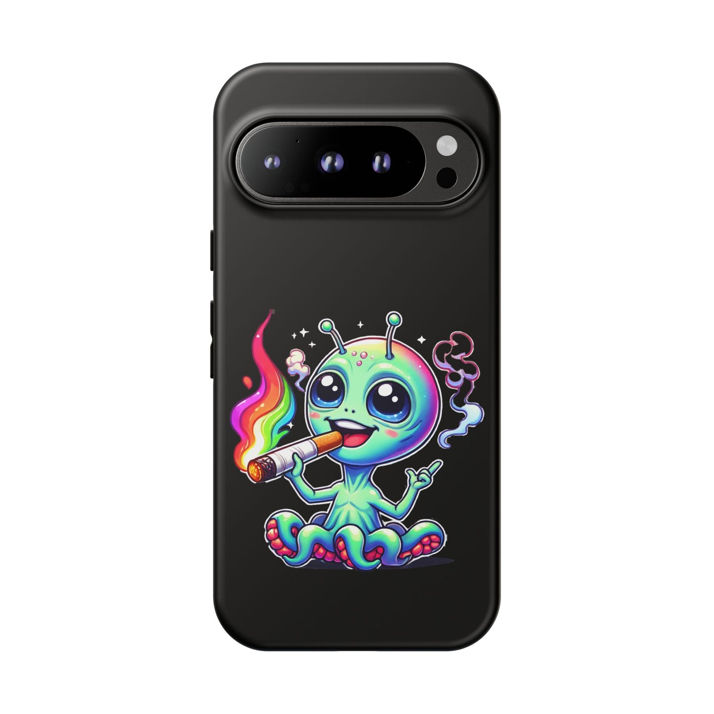 Alien Smoking Rainbow Joint Phone Case — Cute Psychedelic Cannabis iPhone Cover