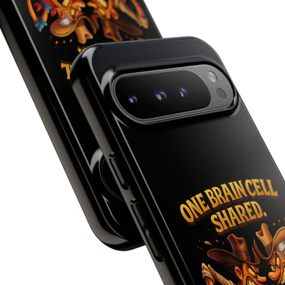 Phone Case — 'One Braincell Shared, Constantly Fighting for Custody' Funny Rivalry Cartoon