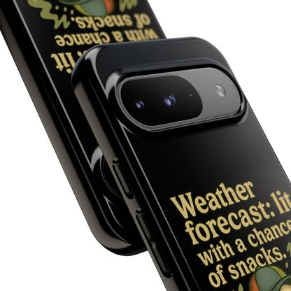 Phone Case — "Weather Forecast: Lit with a Chance of Snacks" Retro Graphic