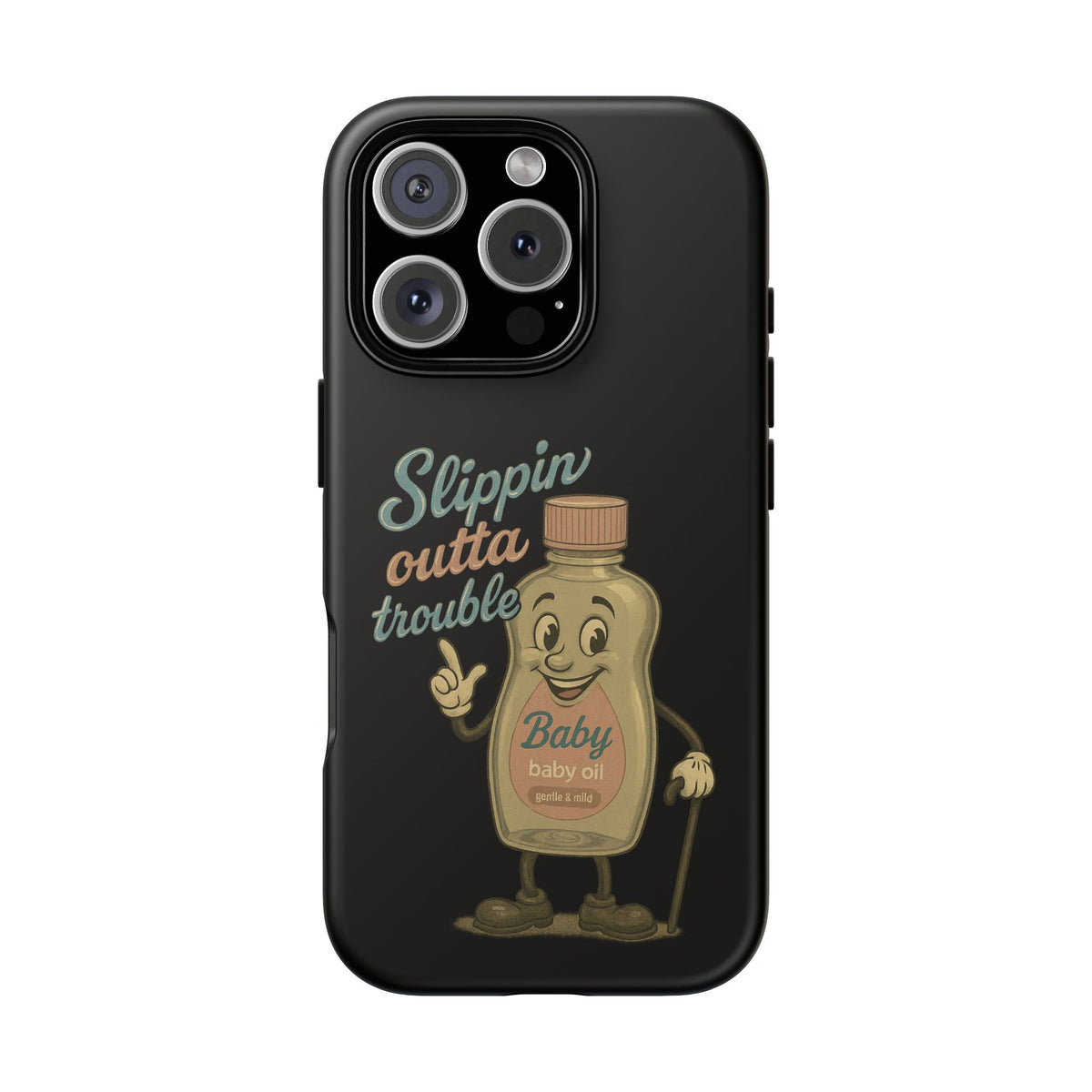 Phone Case — 'Slippin Outta Trouble' Retro Baby Oil Mascot