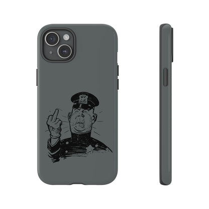 Vintage Cop Middle Finger Phone Case — Edgy Retro iPhone Protective Cover