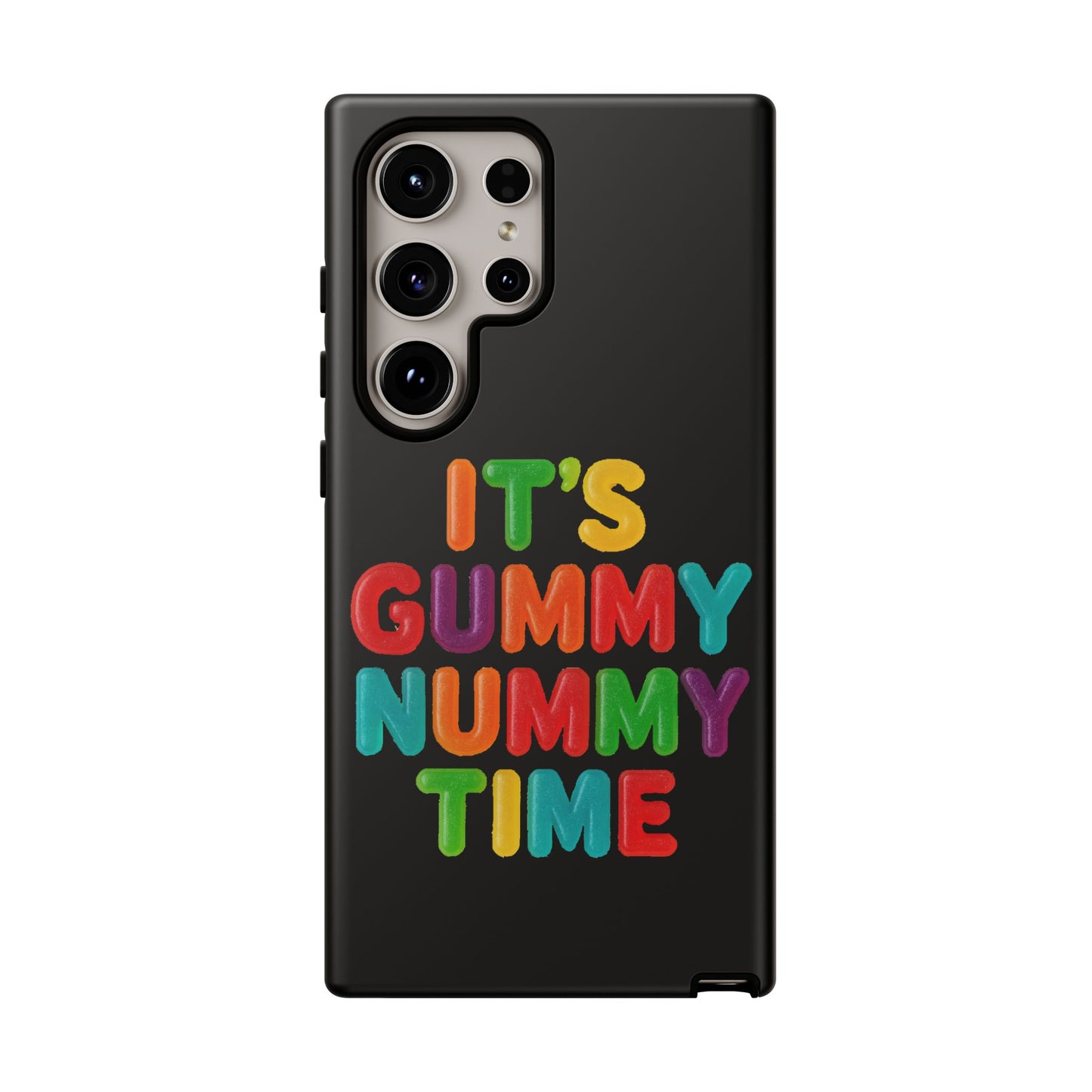 Phone Case — "It's Gummy Nummy Time" Colorful Candy Lettering Protective Case