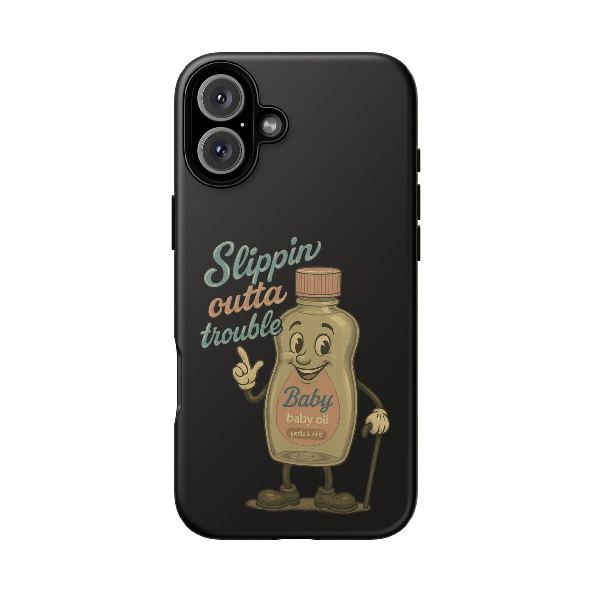 Phone Case — 'Slippin Outta Trouble' Retro Baby Oil Mascot