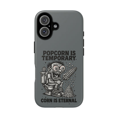 Phone Case — "Popcorn Is Temporary, Corn Is Eternal" Retro Zombie Corn Design