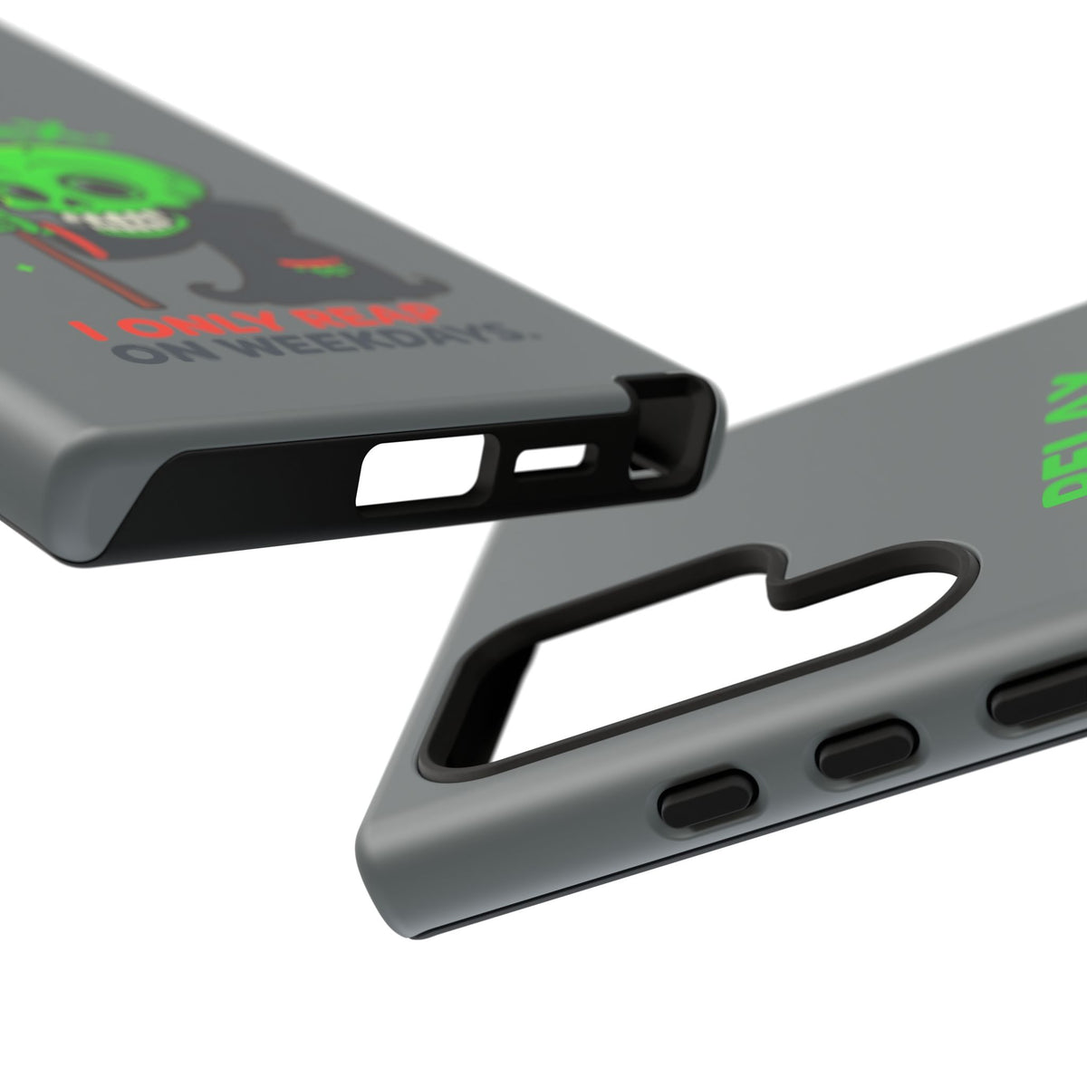 Phone Case — 'Relax. I Only Reap on Weekdays.' Cute Green Grim Reaper Protective Cover