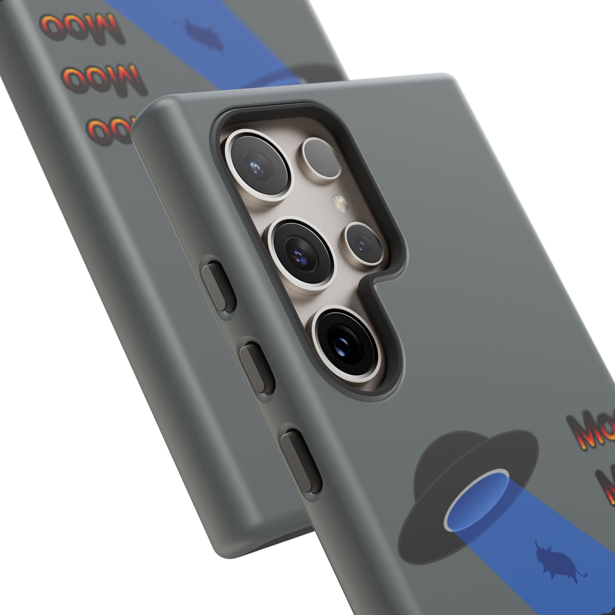 Phone Case — Funny UFO Cow Abduction Design with “Moo Moo Moo”