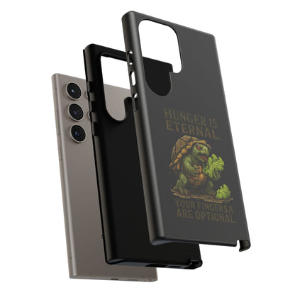 Phone Case — "Hunger Is Eternal, Your Fingers Are Optional" Turtle Monster Design