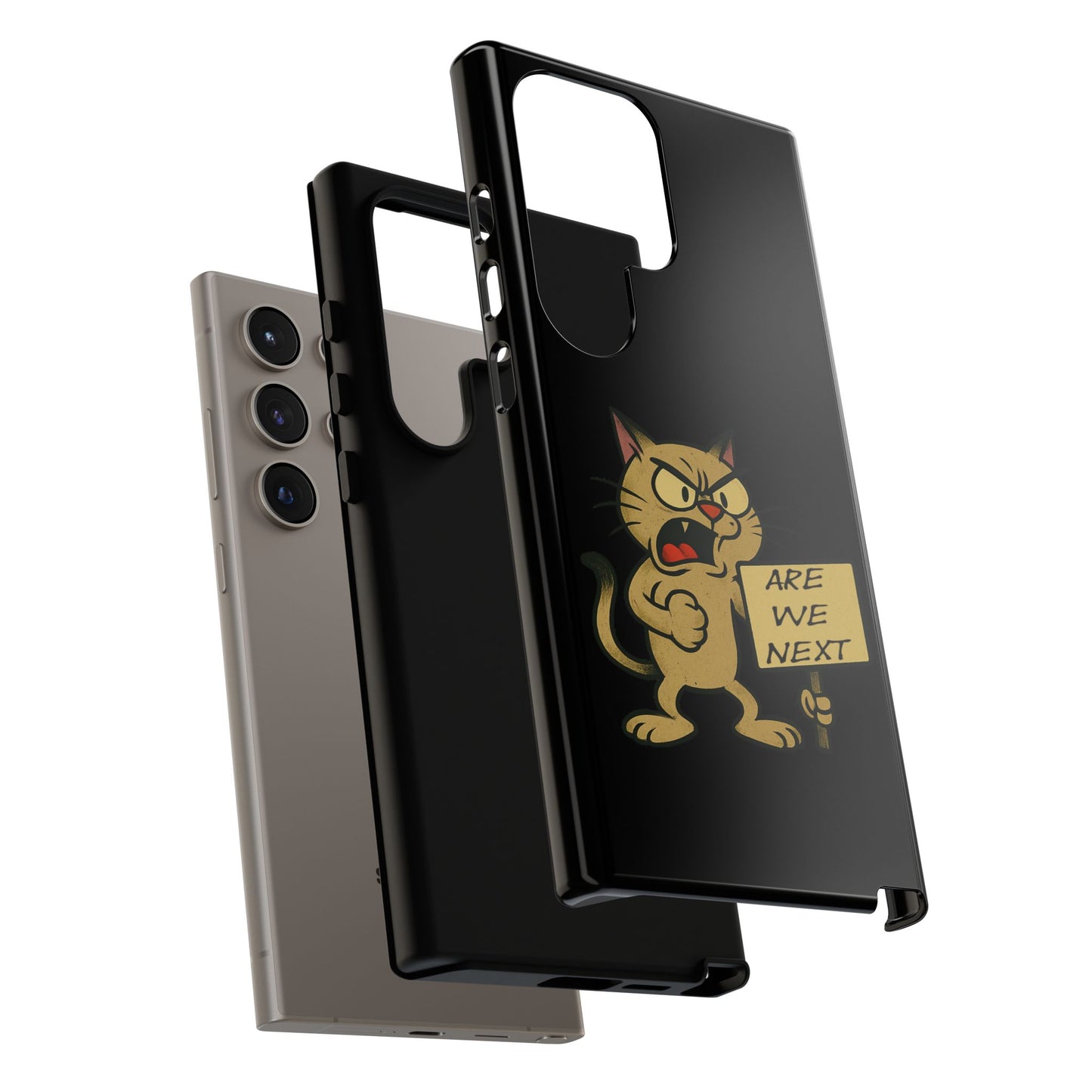 Angry Cat Phone Case — 'Are We Next' Protest Graphic iPhone Case