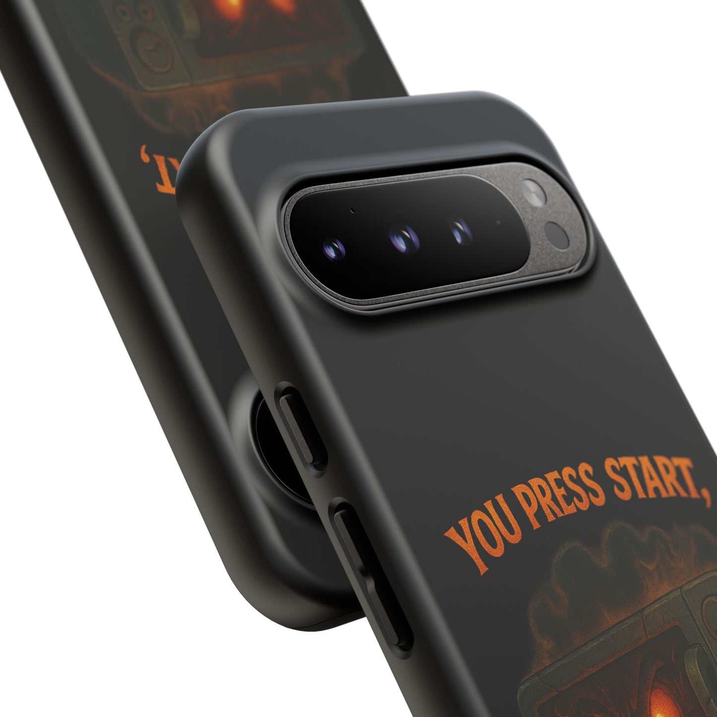 Phone Case — "You Press Start, I Press Scream" Spooky Retro Game Controller Design