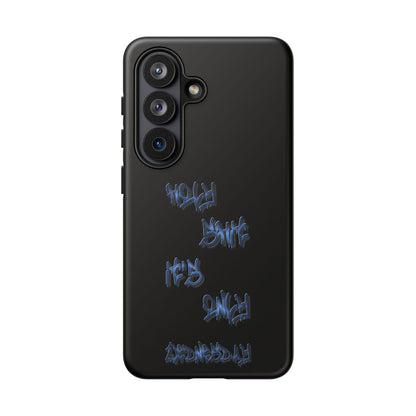Phone Case — Blue Neon Graffiti "Tough Cases" Protective Cover