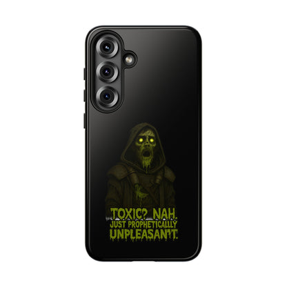 Phone Case — 'Toxic? Nah, Just Prophetically Unpleasant' Neon Grim Reaper Protective Cover