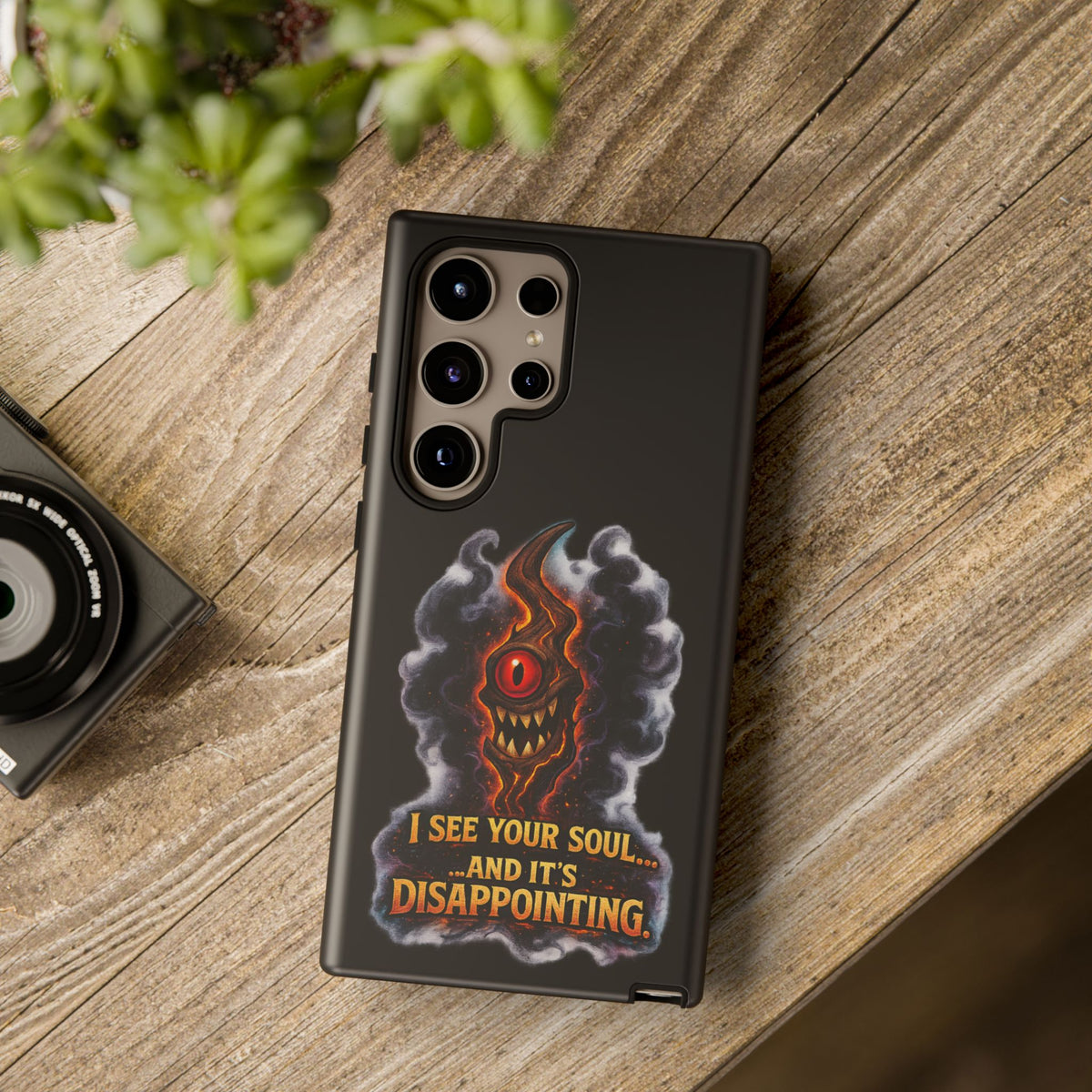 Phone Case — Fiery One‑Eye Demon with "I See Your Soul... And It's Disappointing"