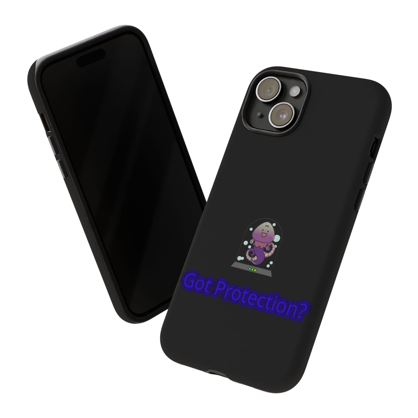 Phone Case — 'Got Protection?' Cute Purple Alien Anti-Shock Protective Cover