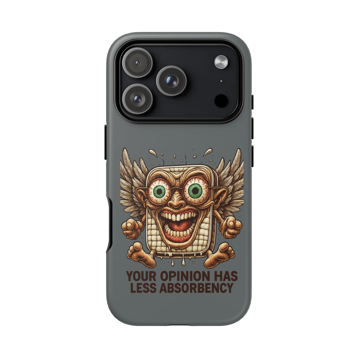 Phone Case — Funny Vintage Winged Toaster Design (“Your Opinion Has Less Absorbency”)
