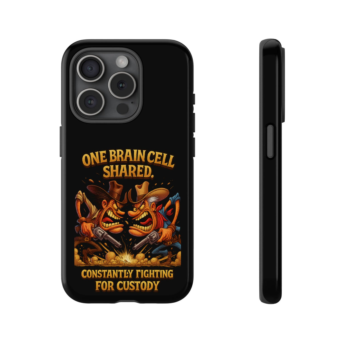 Phone Case — 'One Braincell Shared, Constantly Fighting for Custody' Funny Rivalry Cartoon