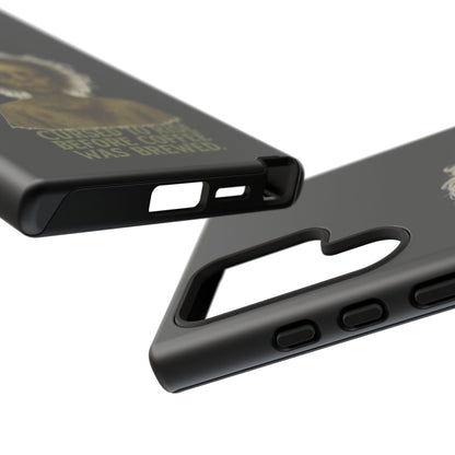 Phone Case — “Cursed to Rise Before Coffee Was Brewed” Goth Horror Design