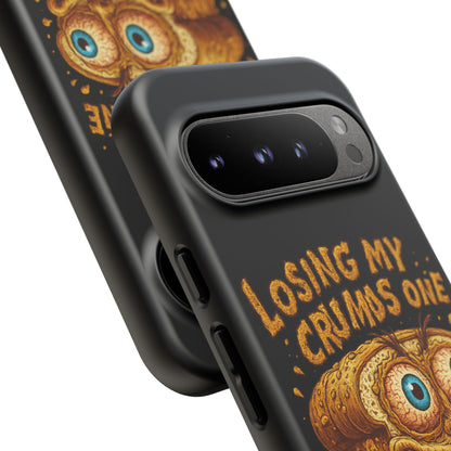 Phone Case — "Losing My Crumbs One Thought at a Time" Funny Retro Bread Illustration