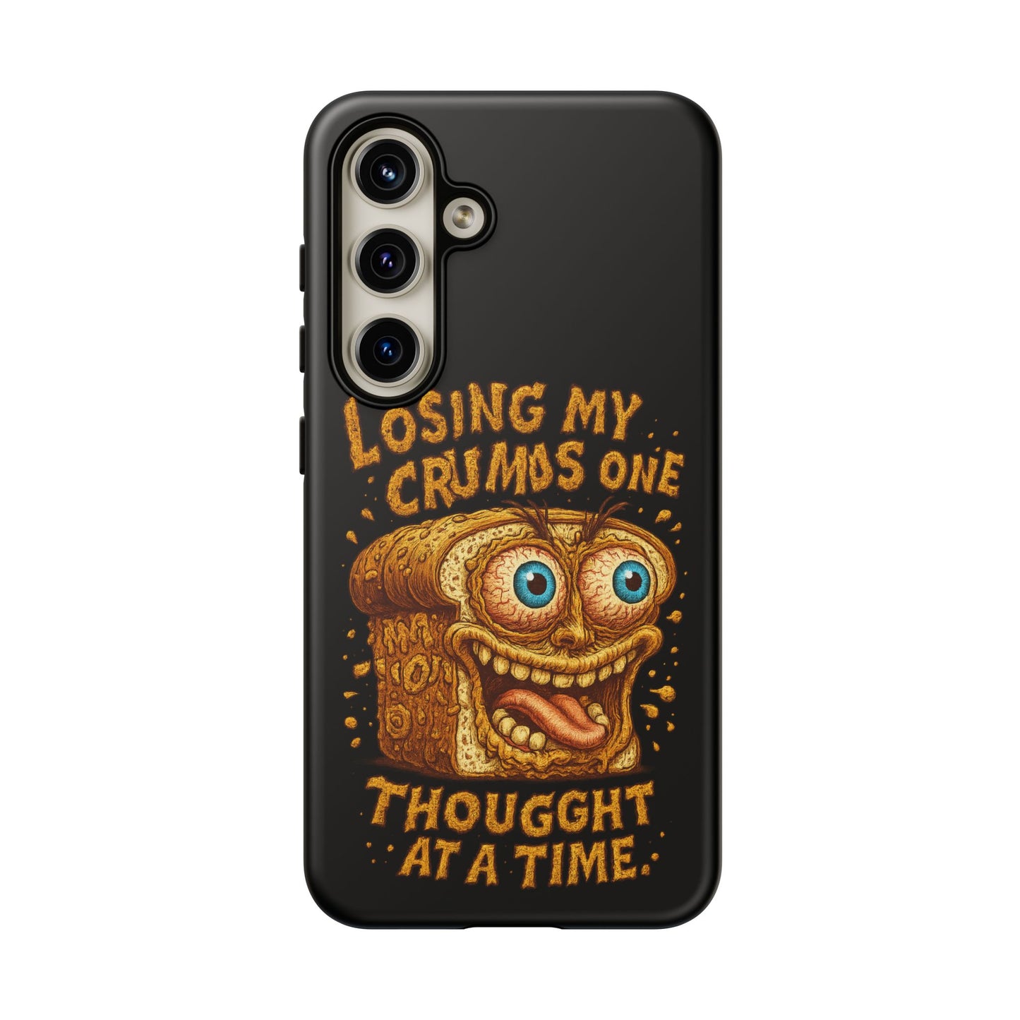 Phone Case — "Losing My Crumbs One Thought at a Time" Funny Retro Bread Illustration