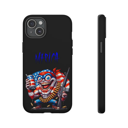 Phone Case — Patriotic 'Merica Clown with Flag, Beer & Rifle