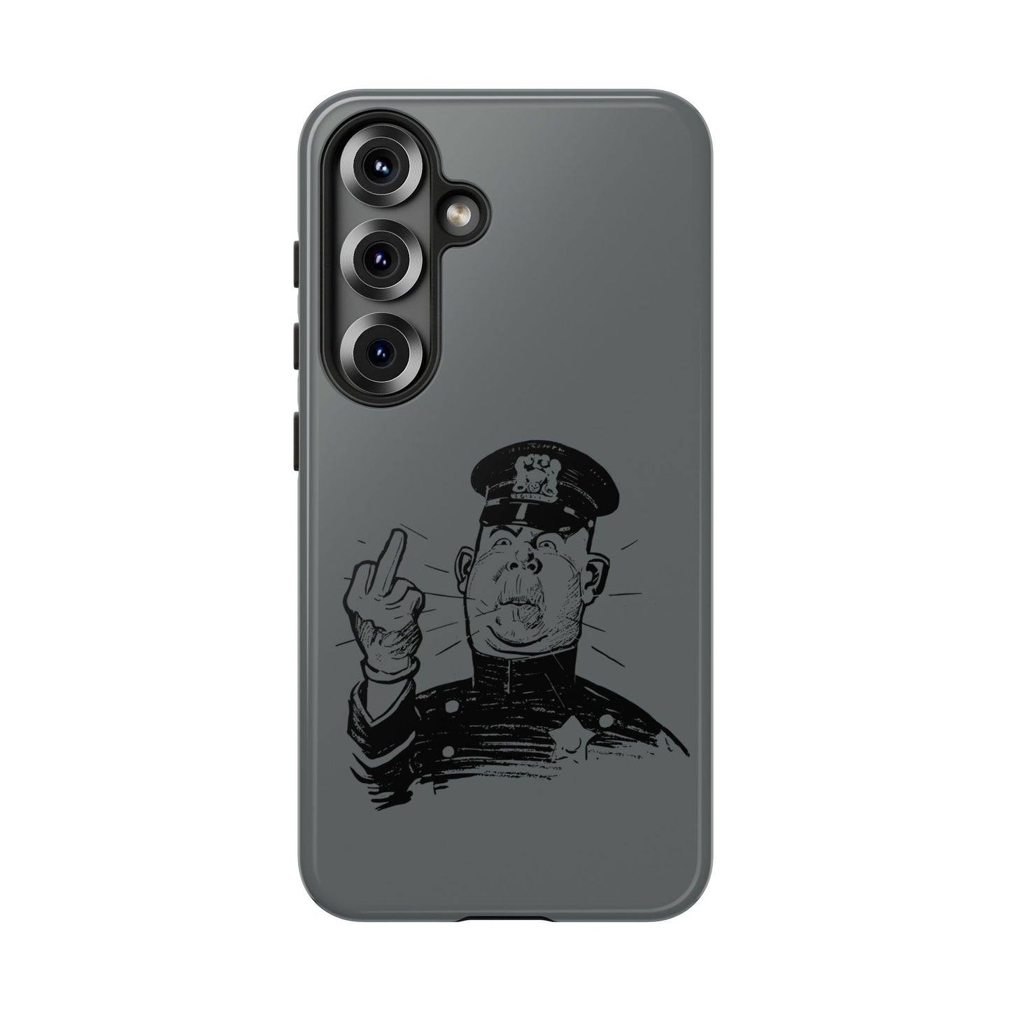 Vintage Cop Middle Finger Phone Case — Edgy Retro iPhone Protective Cover