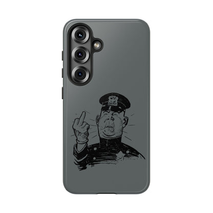 Vintage Cop Middle Finger Phone Case — Edgy Retro iPhone Protective Cover