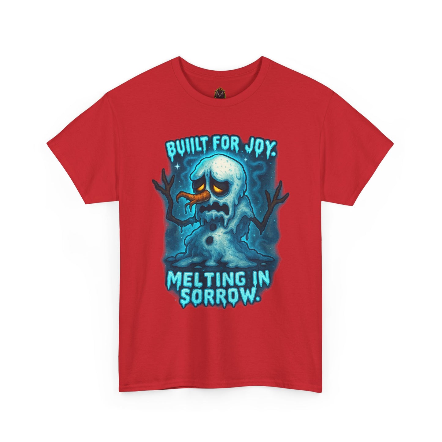Melting Snowman T-Shirt — "Built for Joy, Melting in Sorrow" Graphic Tee