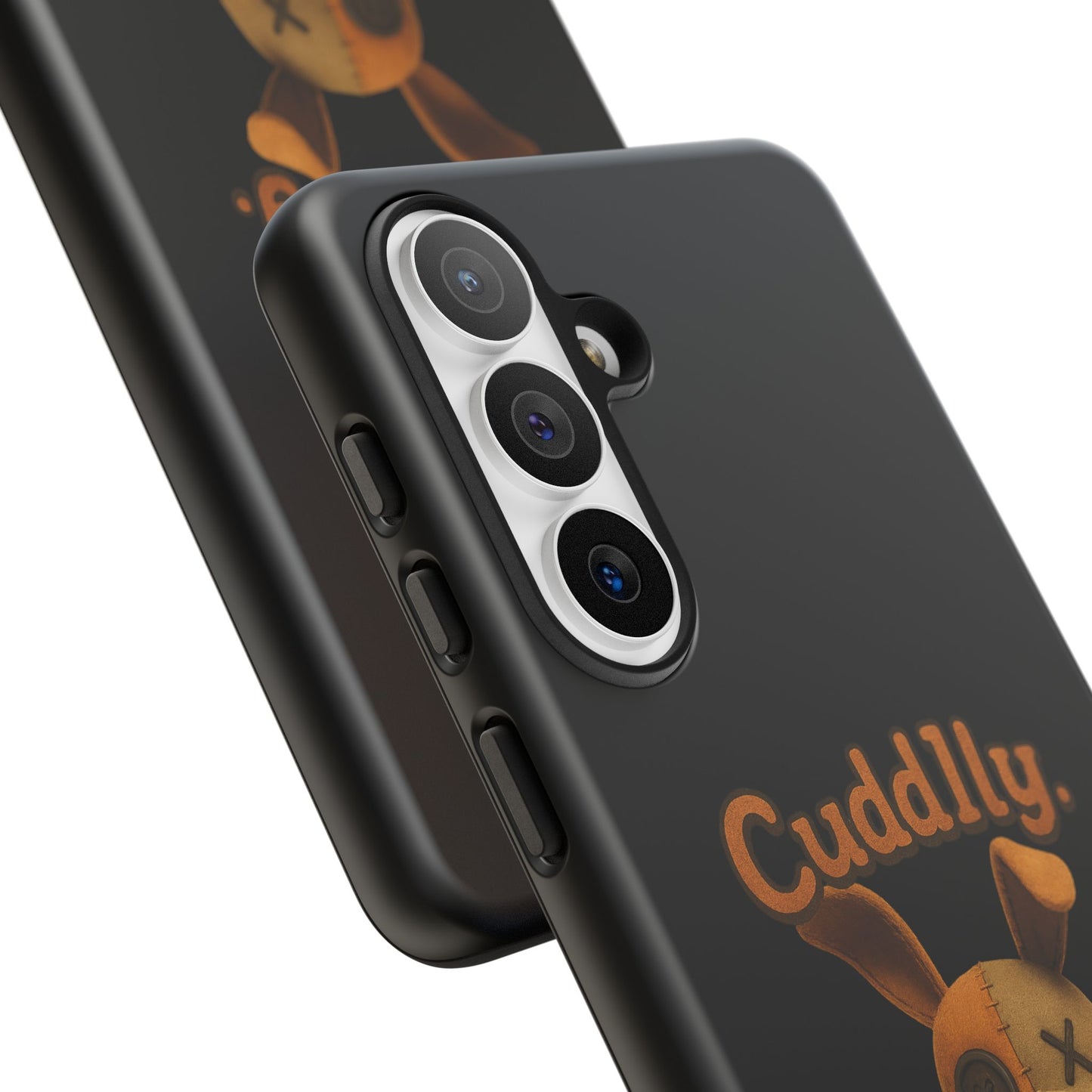 Phone Case — "Cuddly. Cracked. Kinda Dangerous." Cute Creepy Bunny Protective Case