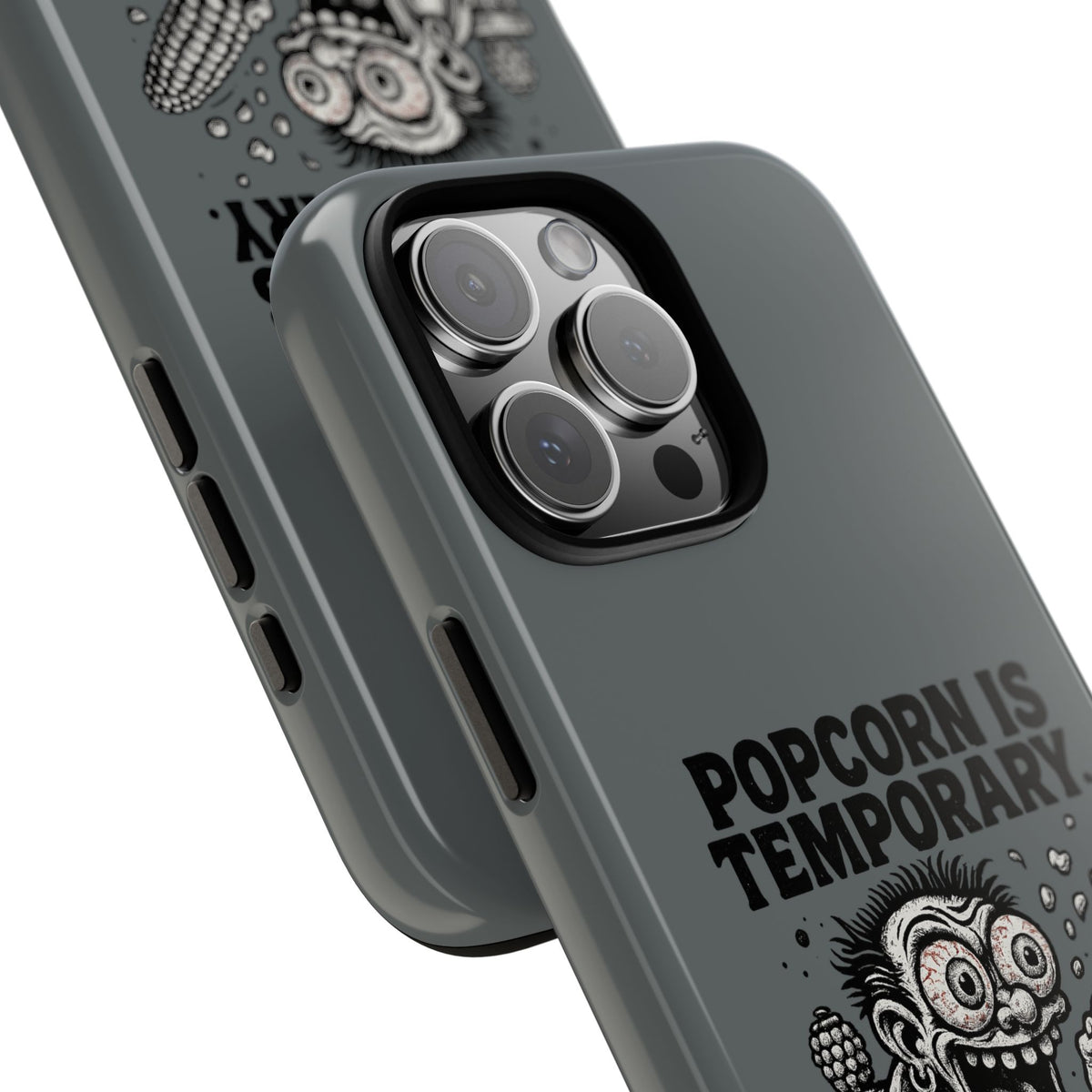 Phone Case — "Popcorn Is Temporary, Corn Is Eternal" Retro Zombie Corn Design