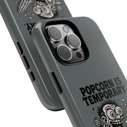 Phone Case — "Popcorn Is Temporary, Corn Is Eternal" Retro Zombie Corn Design