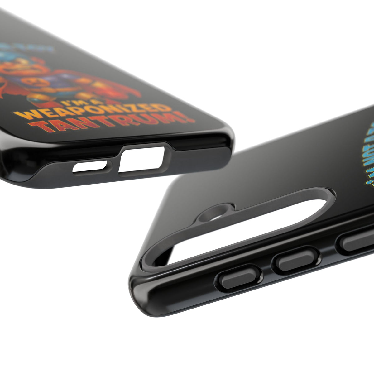 Phone Case — "I'm Not a Toy, I'm a Weaponized Tantrum" Cartoon Superhero Design