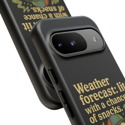 Phone Case — "Weather Forecast: Lit with a Chance of Snacks" Retro Graphic