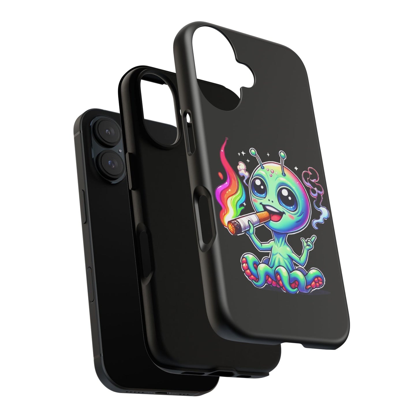 Alien Smoking Rainbow Joint Phone Case — Cute Psychedelic Cannabis iPhone Cover