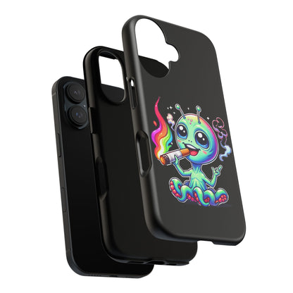 Alien Smoking Rainbow Joint Phone Case — Cute Psychedelic Cannabis iPhone Cover