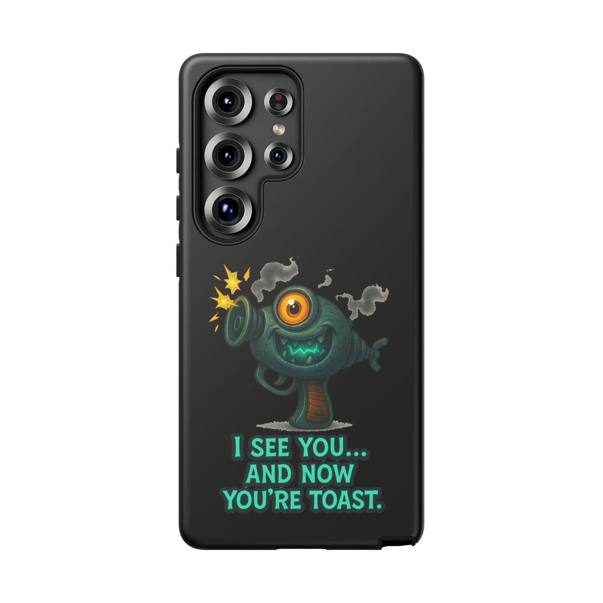 Phone Case — Cute Zombie Blaster Design with "I See You... And Now You're Toast"
