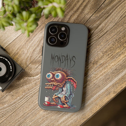 Mondays Zombie Character Phone Case – Funny Groggy Coffee Phone Cover