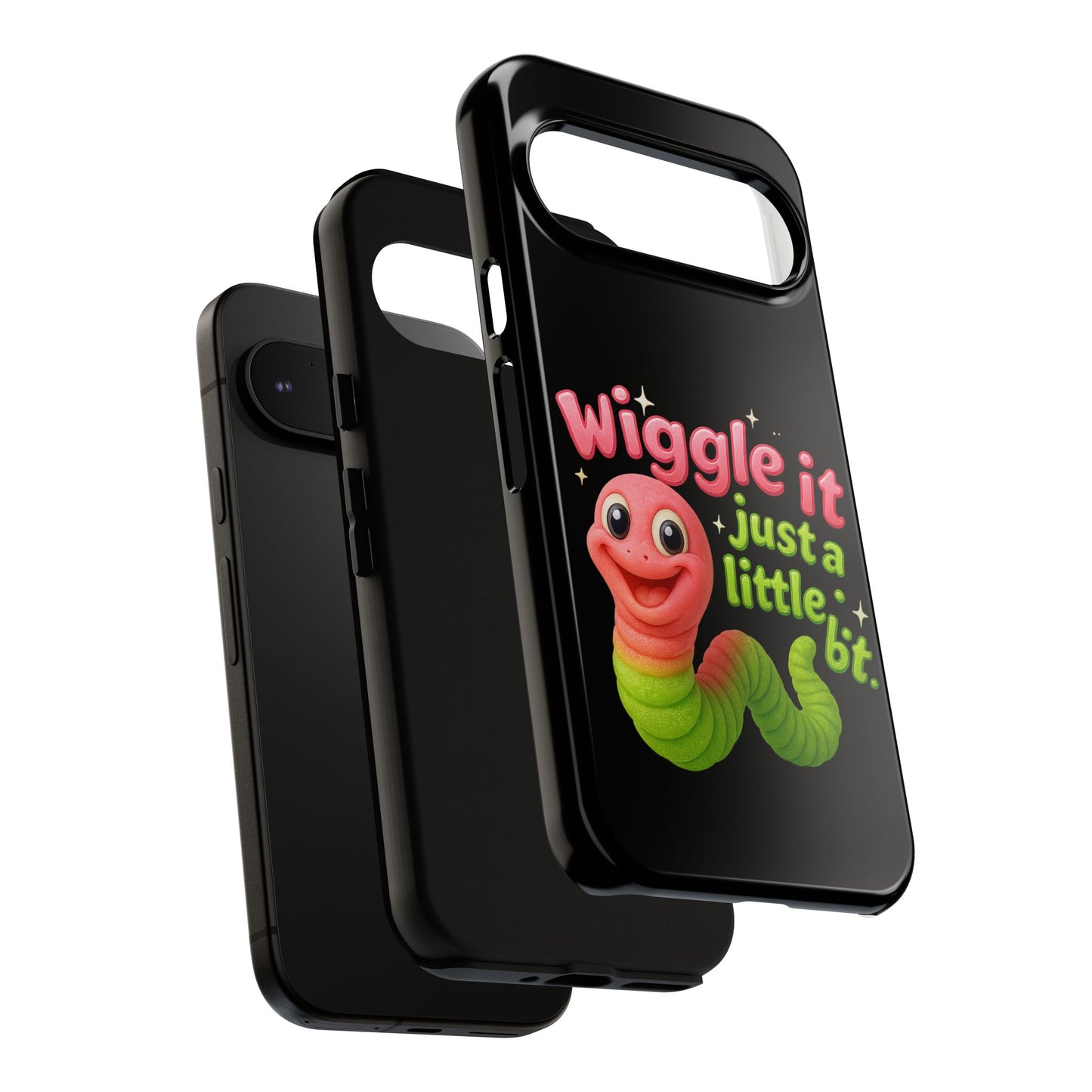 Wiggle It Worm Phone Case — Cute Pink & Green Cartoon iPhone Cover