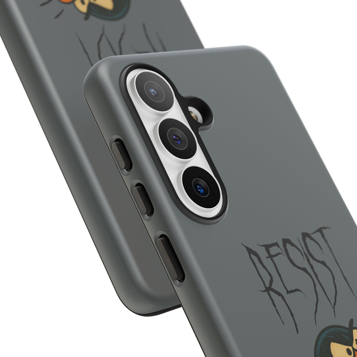 Resist Angry Penguin Phone Case — Protective iPhone Case with Bold Cartoon Design